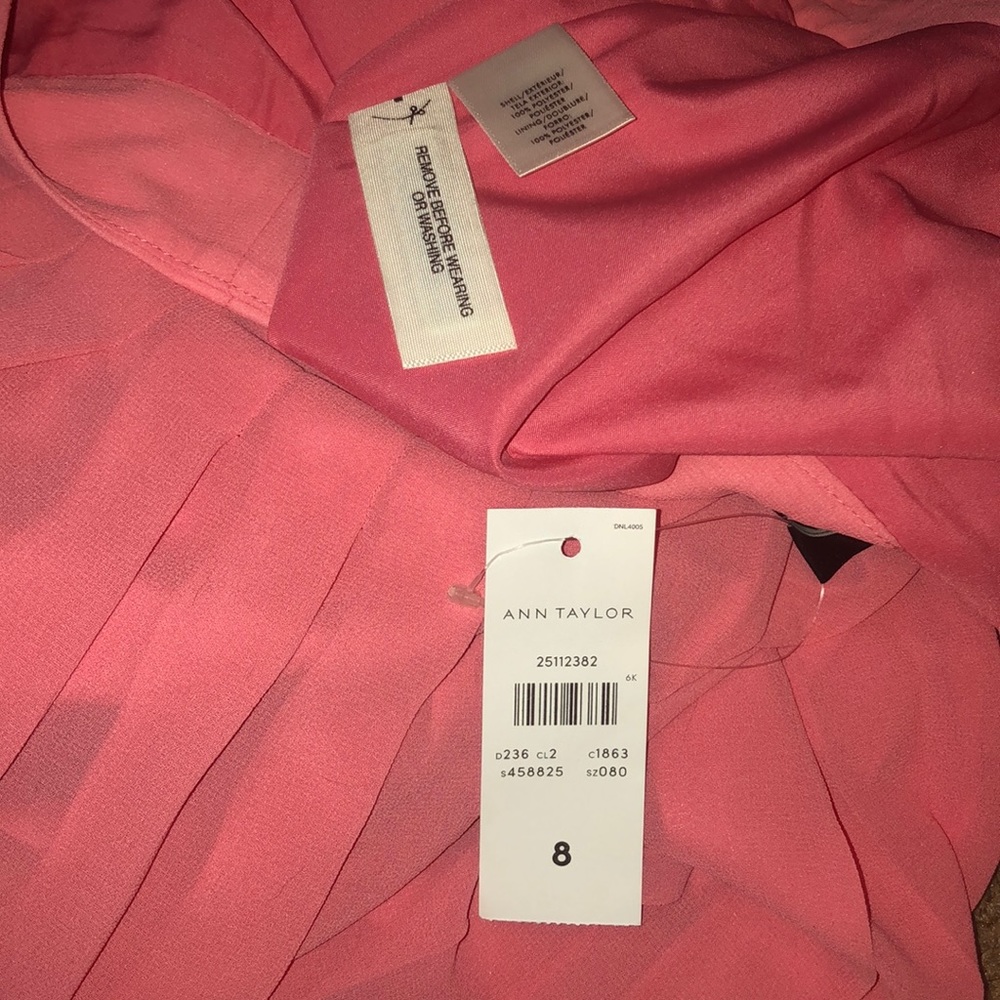 NWT Ann Taylor Salmon / coral pleated skirt size 8 - Picture 5 of 6